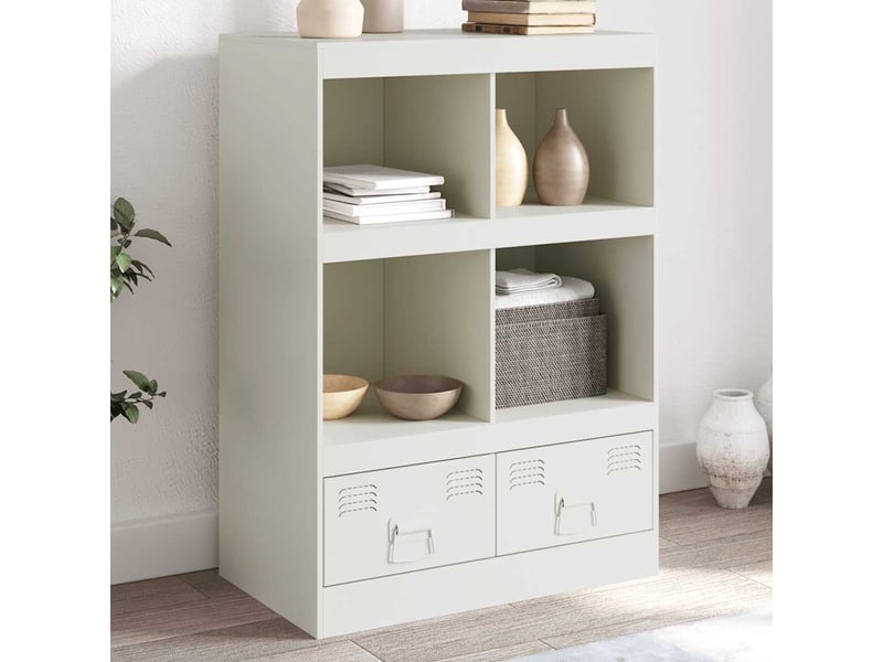  Buffet haut - bahut - meuble de rangement blanc 67x39x95 cm acier  - Conforama B