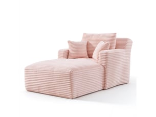 Canapé droit fixe <strong></strong> <strong></strong> 1 place Velours côtelé rose