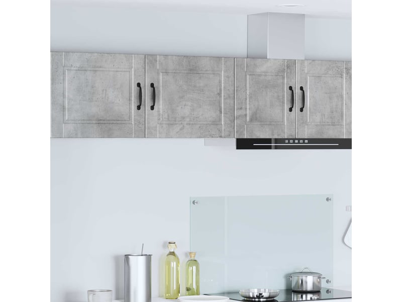  Meuble mural de cuisine | armoire de cuisine 2 pcs gris béton bois d'ingénierie shl4745  - Conforama B