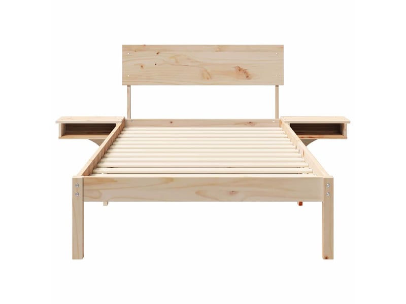  Lit simple- lit adulte -  cadre de lit avec tête de lit marron 80 x 200 cm pin massif  - Conforama D