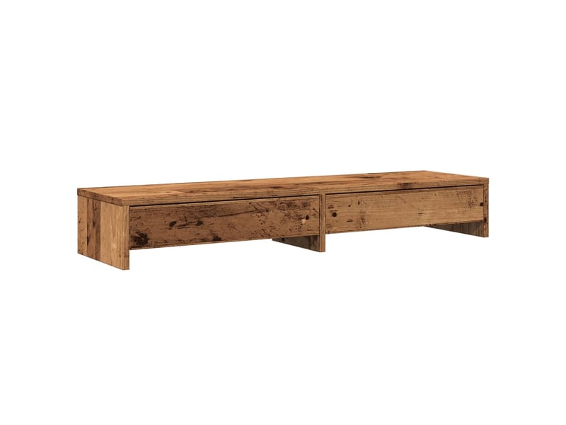  Support de moniteur table meuble bureau avec tiroirs vieux bois bois d'ingénierie marron 02_0044948  - Conforama A