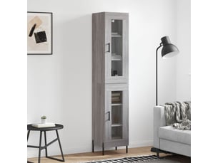 Buffet haut - bahut - meuble de rangement sonoma gris 34,5x34x180 cm bois d'ingénierie