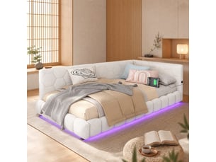 Lit banquette 90x200 cm <strong>MAISENTIEL</strong> <strong></strong> coloris blanc