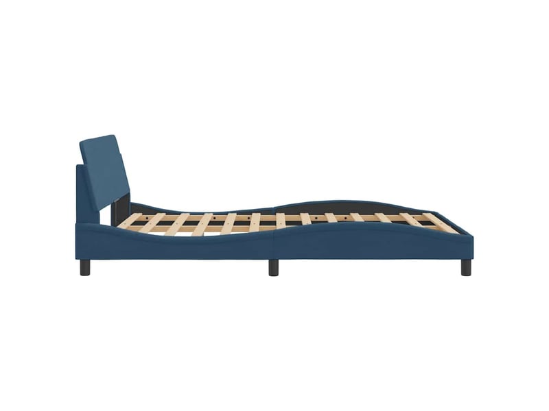  Lit double- lit adulte -  cadre de lit avec tête de lit dover bleu 140x200cm tissu  - Conforama D
