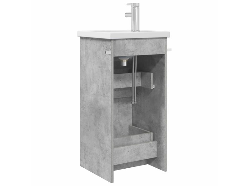  Meuble salle de bain avec évier, meuble de rangement gris béton 42x40x84.5 cm shl4057  - Conforama E