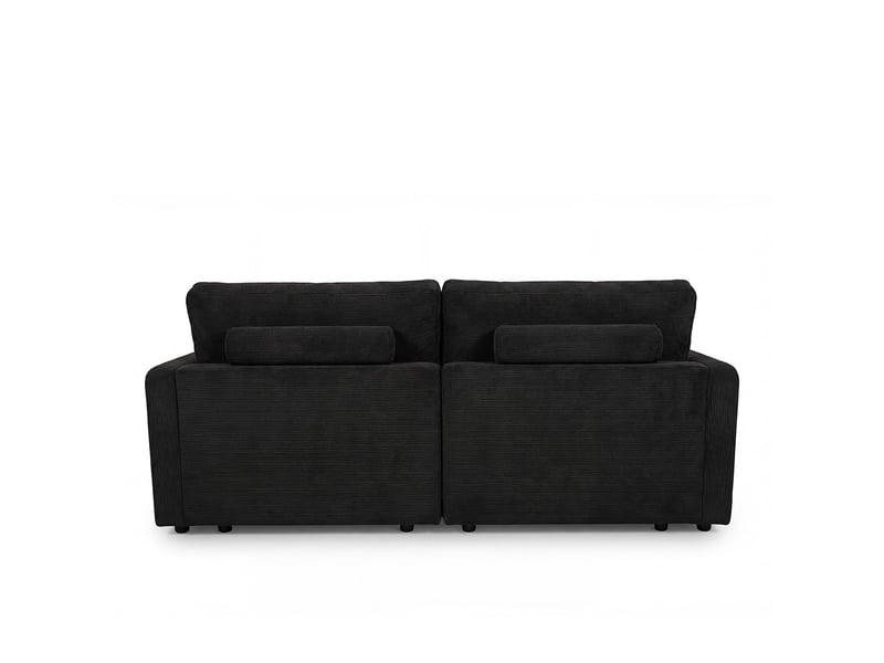 Canapé droit velours côtelé noir venezia 3 pl 3CA56.CA.3D.19 - Conforama E