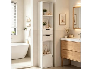 Bibliotheque coloris  blanc 3 étagère(s) WISHDOR  - 24 cm x 157.5 cm