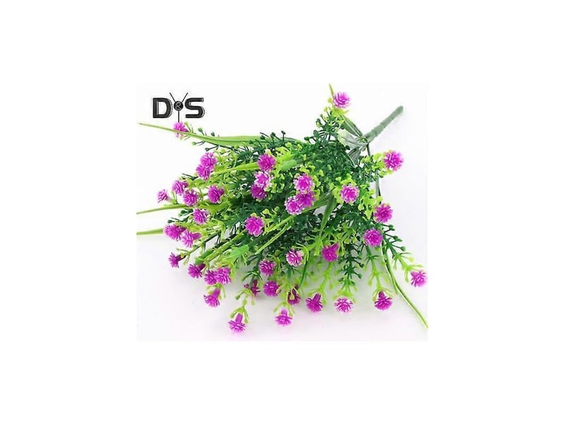  Fleur artificielle écologique à 5 branches, en plastique imperméable et durable, imitation gypsophile.violet  - Conforama E