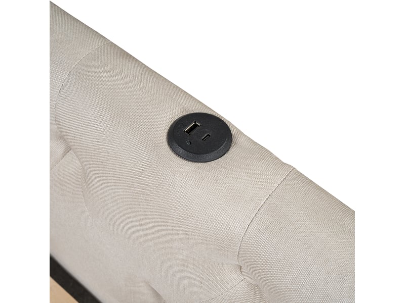  Lit de jour 140x200 cm avec éclairage led 7 couleurs, ports usb et type-c, beige sans matelas  - Conforama E