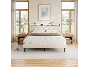 Lit 2 places 140x200 cm YELENARO coloris beige