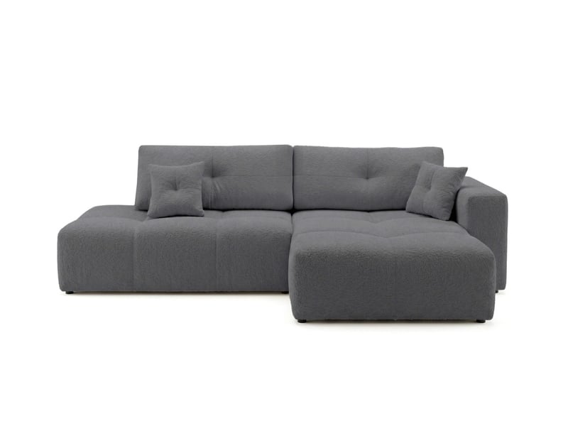  Celine - canapé d'angle fixe convertible 4 places en bouclette  - Conforama D