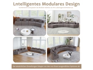 Canapé de salon, canapé pour séjour, forme incurvée, pour salon, chambre, bureau, pour intérieur, en chenille