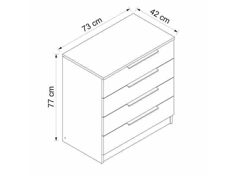  Commode elysee, 5 tiroirs, 73x42x77h cm, noyer brun Elysee - Conforama C
