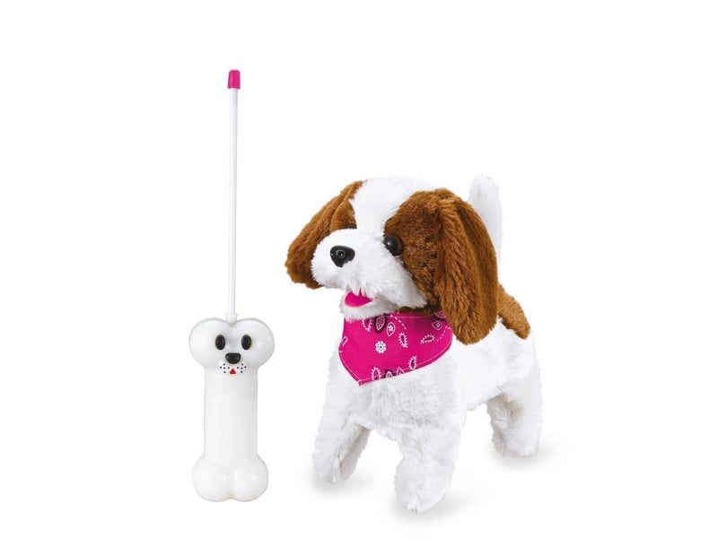 Lucky rc chien en peluche blancmarron 27mhz 460340 - Conforama C