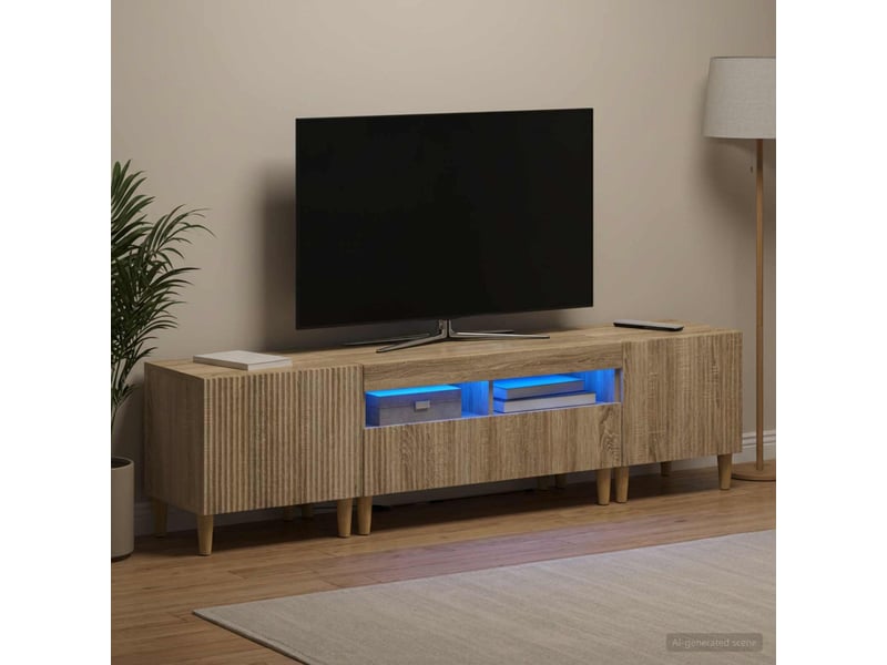 Ensemble de 3 meubles tv - banc tv - meuble de rangement led arnhem 3 pcs chêne sonoma - Conforama C