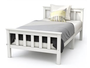 Lit avec rangement 90x200 cm coloris blanc