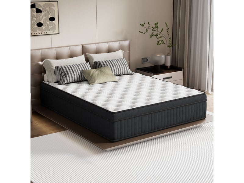  Matelas ressorts ensachés 120x190 cm somniae , accueil mémoire de forme, 25 cm d'épaisseur, noir  - Conforama E