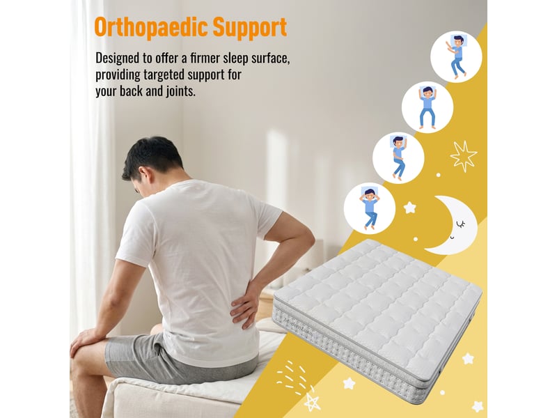  Matelas 140x200 cm H3, Ressorts Ensachés 7 Zones, 25 cm, Hybride Mousse à Froid, OEKO-TEX  - Conforama E