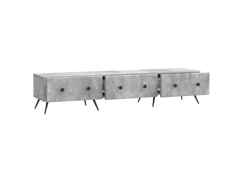  Meuble tv - banc tv - meuble de rangement gris béton 147 x 34,5 x 30 cm bois d'ingénierie  - Conforama E