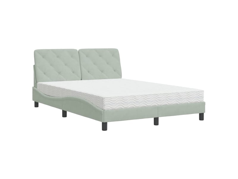  Lit avec matelas gris clair 120x200 cm velours  - Conforama B