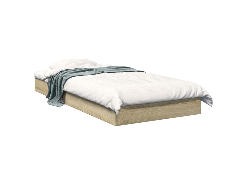  Lit simple- lit adulte -  cadre de lit au sol chêne sonoma 80 x 200 cm bois d'ingénierie  - Conforama A