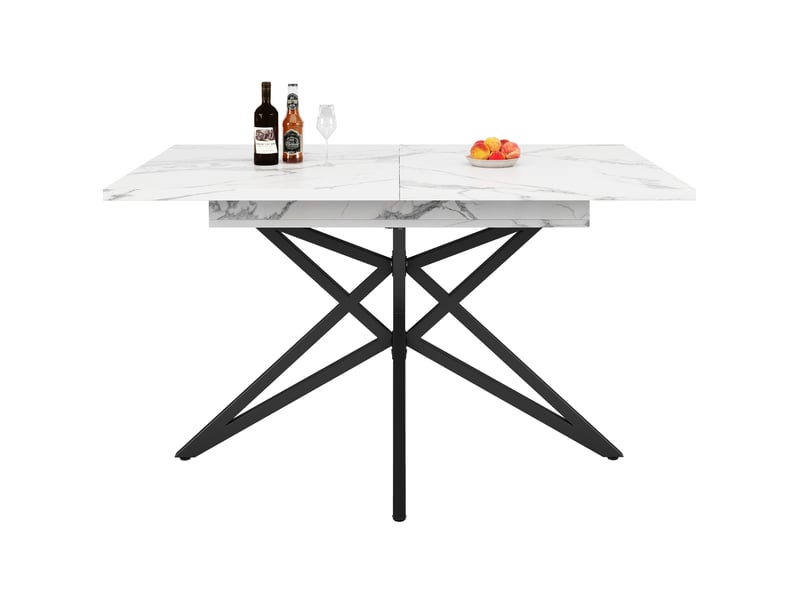  Ensemble table à manger extensible moderne, mdf noyer et velours gris, 120160×80 cm, 4 chaises  - Conforama E