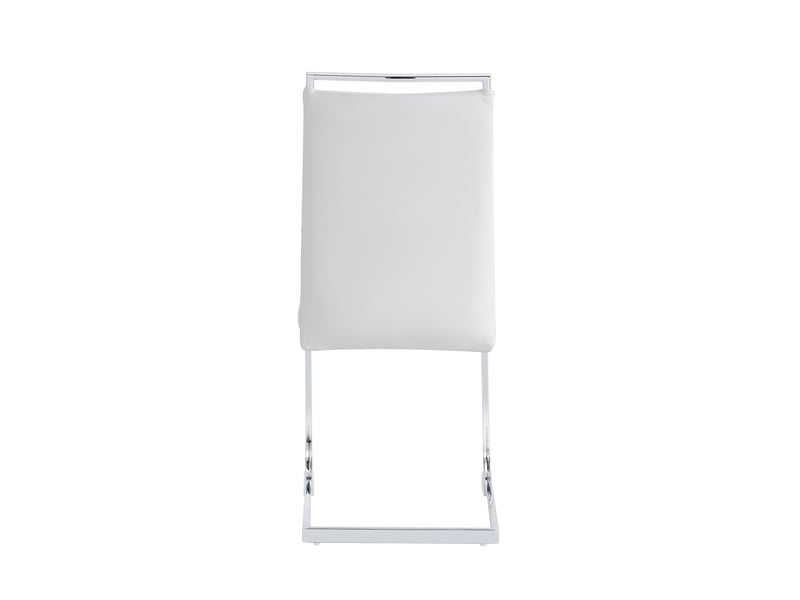 Chaise salle à manger moderne lot de 4, modèle stripe blanc, pu cuir, dossier haut rembourré - Conforama E