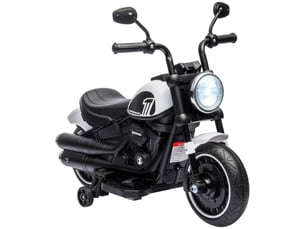 Moto électrique pour enfants de 18 à 36 mois avec roues et phare, 76 x 42 x 57 cm, noir et blanc