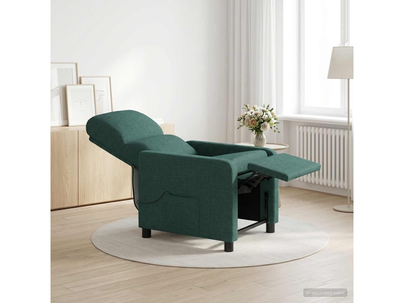  Vidaxl fauteuil de massage inclinable vert foncé polyester  - Conforama B