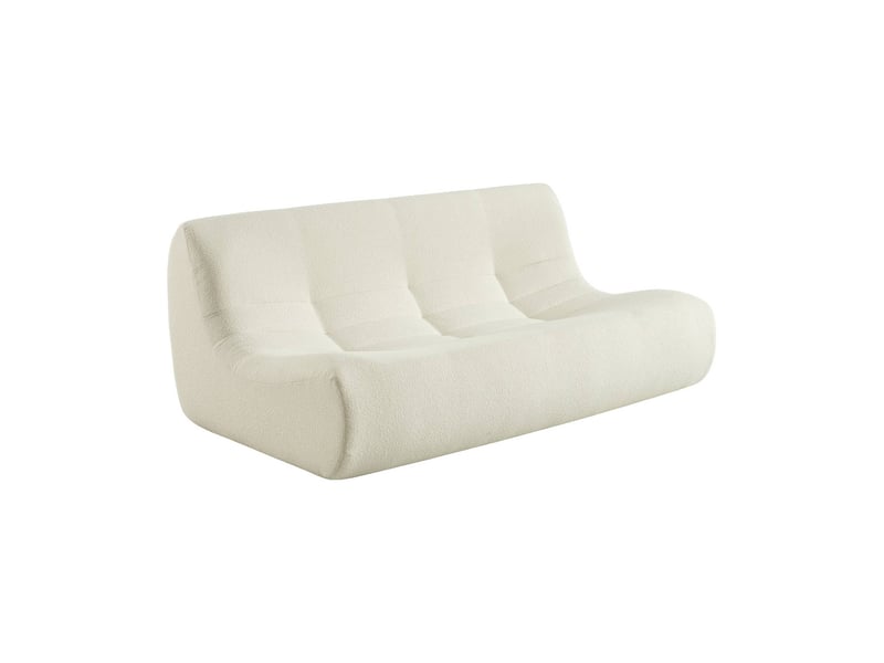 Chauffeuse bouclette texturée 3 places blanc - sokol  - Conforama A