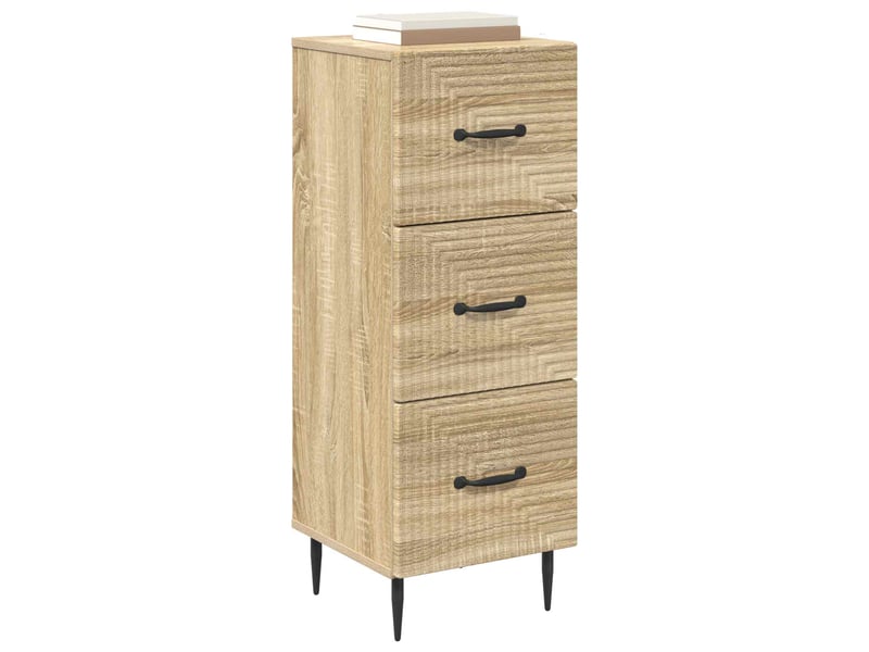  Armoire de rangement bureau, armoire à tiroirs chêne sonoma 33 x 34,5 x 89,5 cm  - Conforama C