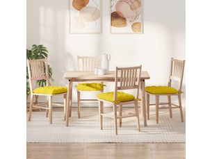 Lot de 4 coussins de siège, coussins décoratifs tissu jaune clair 40 x 40 x 6 cm cf60017