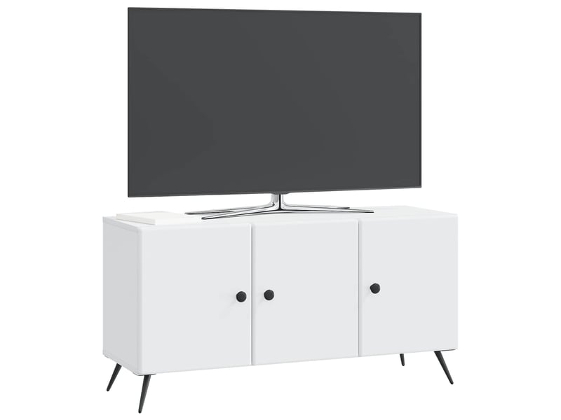  Meuble tv - banc tv - meuble de rangement blanc 99 x 34,5 x 50 cm bois d'ingénierie  - Conforama C