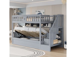 Lit mezzanine 90x200 cm <strong></strong> <strong>ABC</strong> coloris gris
