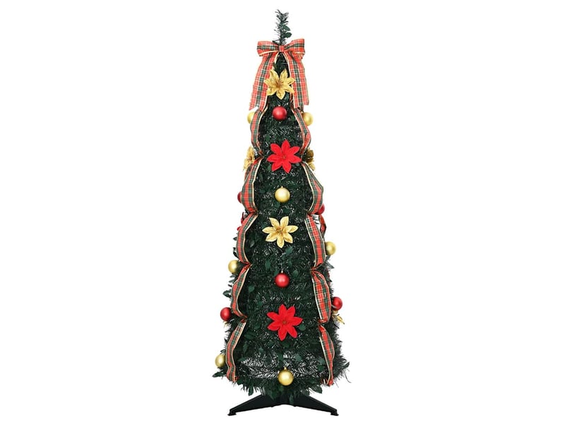  Sapin de noël artificiel, arbre de noël avec 50 led vert 125 cm pvc  - Conforama D