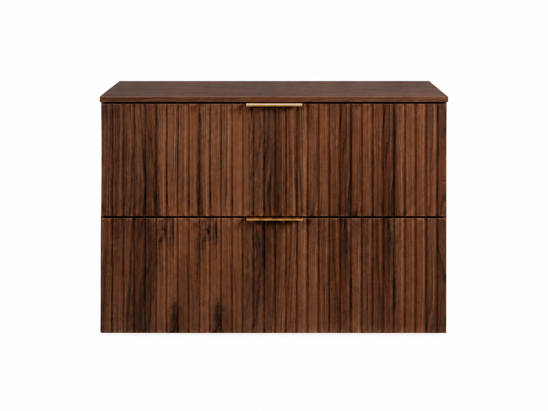 Plan de travail pour meuble de salle de bain flow et vena 80 cm noyer foncé - Conforama R