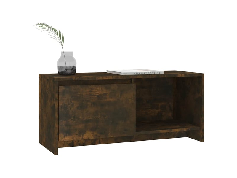  Meuble tv - banc tv - meuble de rangement chêne fumé 90x35x40 cm bois d'ingénierie  - Conforama D