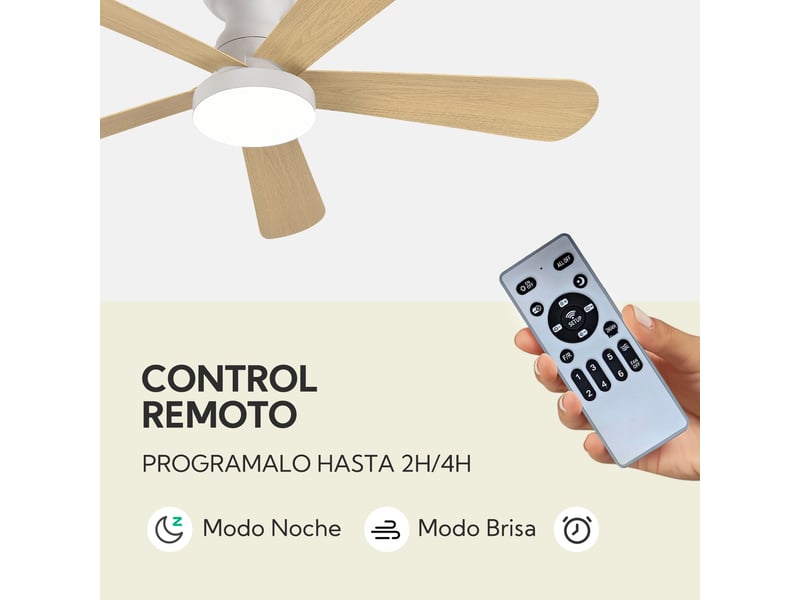  Ventilateur de plafond moderne ø106 cm avec éclairage led cct, moteur dc silencieux, 6 vitesses, pales abs  - Conforama C