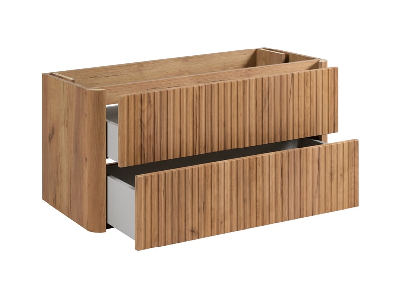  Meuble sous vasque suspendu linea 100 cm chêne craft d'or  - Conforama E