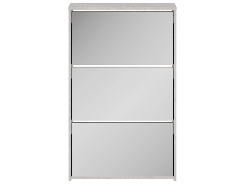  Meuble à chaussure, armoire à chaussures miroir 3 niveaux gris béton 63x17x102,5 cm  - Conforama D
