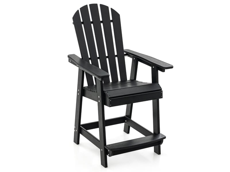  Chaise de bar adirondack 70 x 85 x 119 cm confort amélioré design intemporel en hdpe noir 20_0017708  - Conforama A