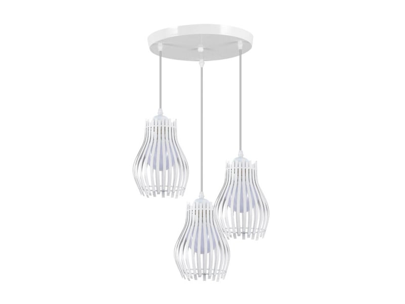  Fabrilamp ragusa, plafonnier, moderne, 3 x e27, blanc, 35-100 x 36 x 36 cm 224483001 - Conforama A