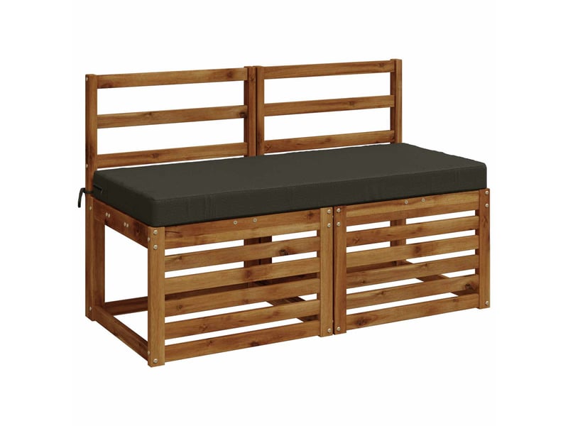  Lot de 2 coussins de banc, coussins d'assise soest 100 % polyester anthracite cf56949  - Conforama C