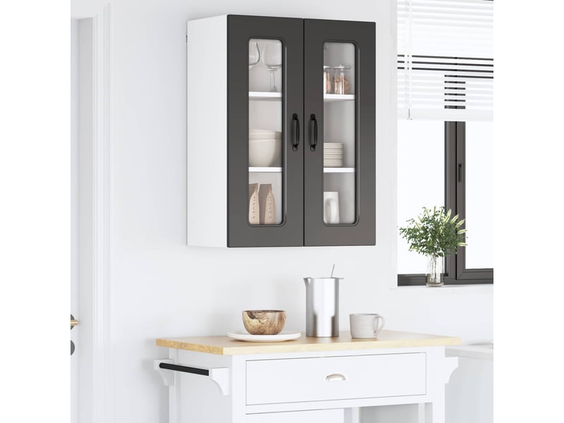 Meuble mural de cuisine | armoire de cuisine noir 60x31x80cm shl9178 - Conforama D