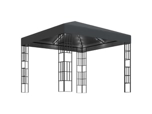 Tonnelle avec guirlande lumineuse à led 3x3 m anthracite cf62463
