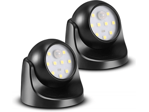 Spots led, spot led sans fil, 150 lumens, globe amovible, rotation et inclinaison à 360 degrés, fonctionne sur batterie, noir - réf. Szpb565663jjzj