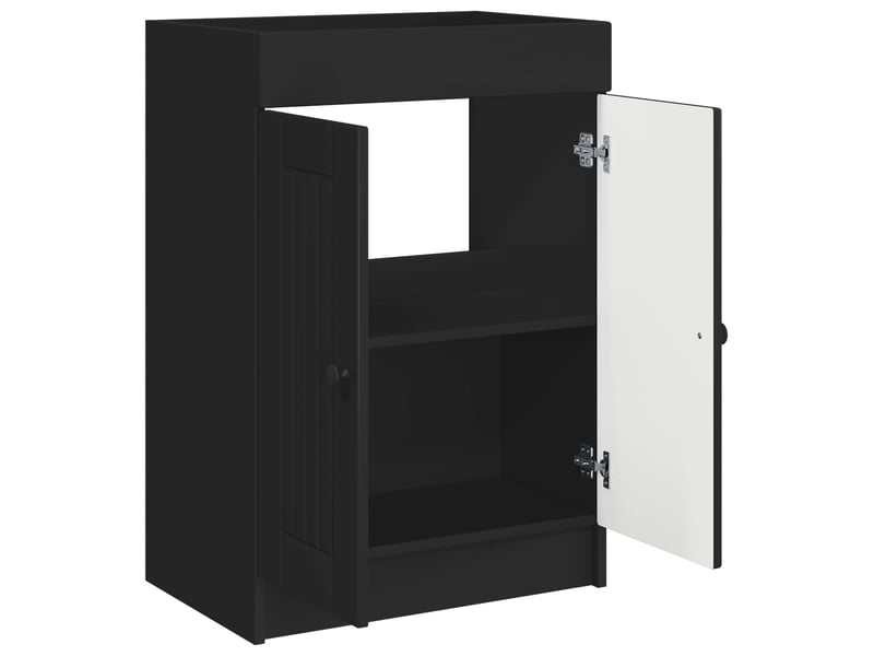  Armoire sous évier de salle de bain, meuble de rangement noir 78.5x37.5x81 cm shl3584  - Conforama D