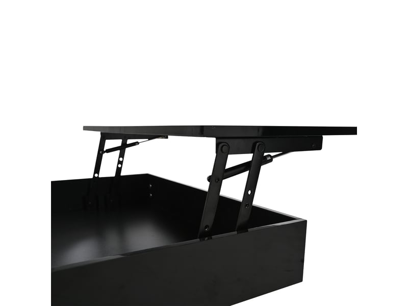  Table basse relevable pivotante 360° noire – 70 x 70 x 45 cm – 1 tiroir  - Conforama E