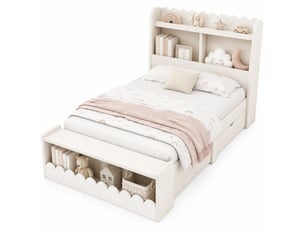 Lit avec rangement 90x190 cm coloris bicolore