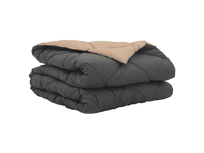  Duvet - couette d'été simple 220 x 135 cm été 200 gsm anthracite et taupe  - Conforama A